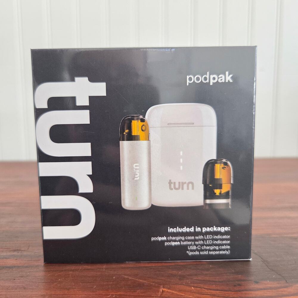 Turn PodPak White Case Pen Rechargeable Sealed New in Box